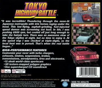 Tokyo Highway Battle (US) box cover back